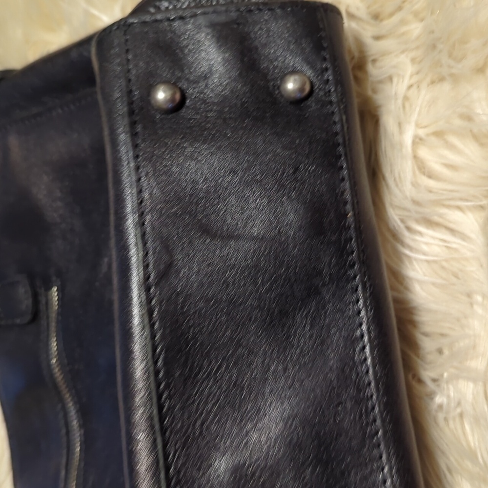 Black leather Patricia Nash Zancona tote bag purse - Picture 3 of 15